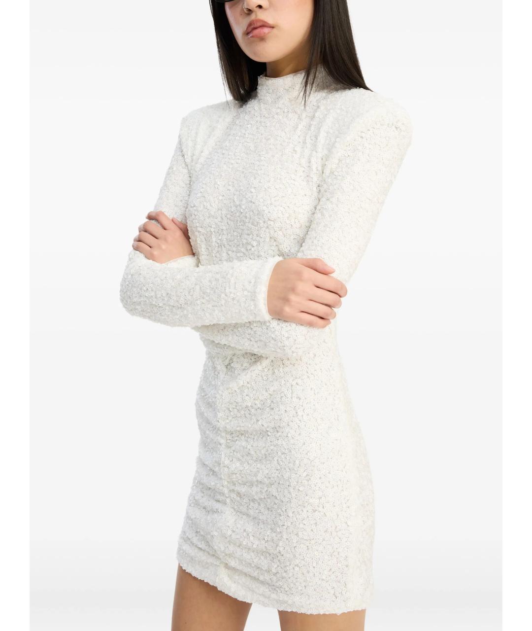 ROTATE Белое полиэстеровое коктейльное платье, фото 4