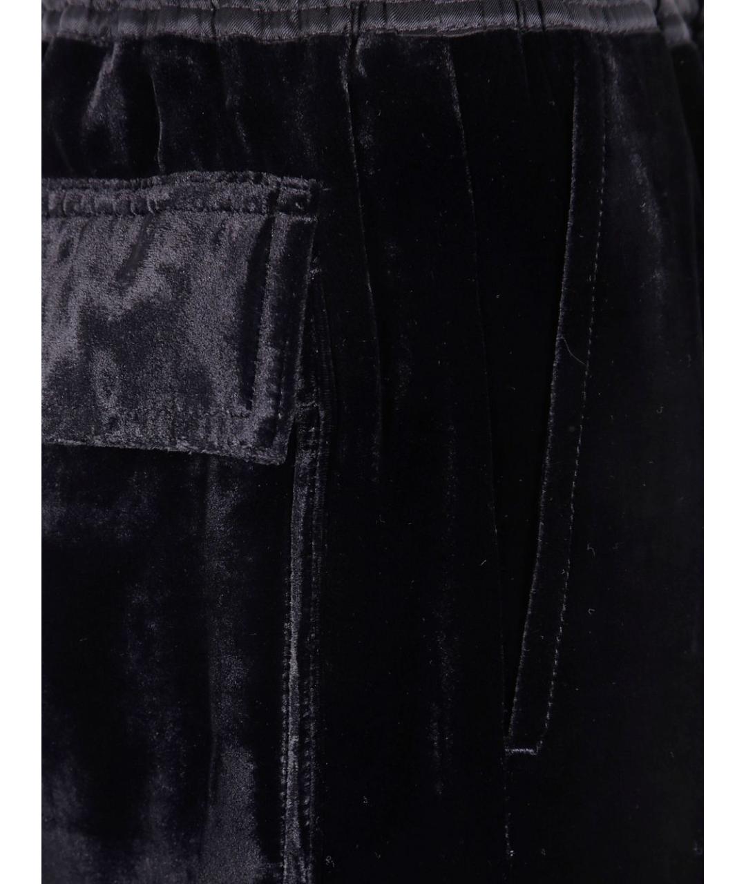 RICK OWENS Черные вискозные прямые брюки, фото 3