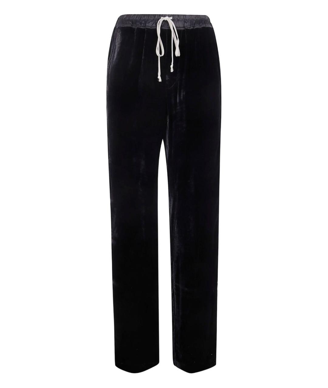 RICK OWENS Черные вискозные прямые брюки, фото 1