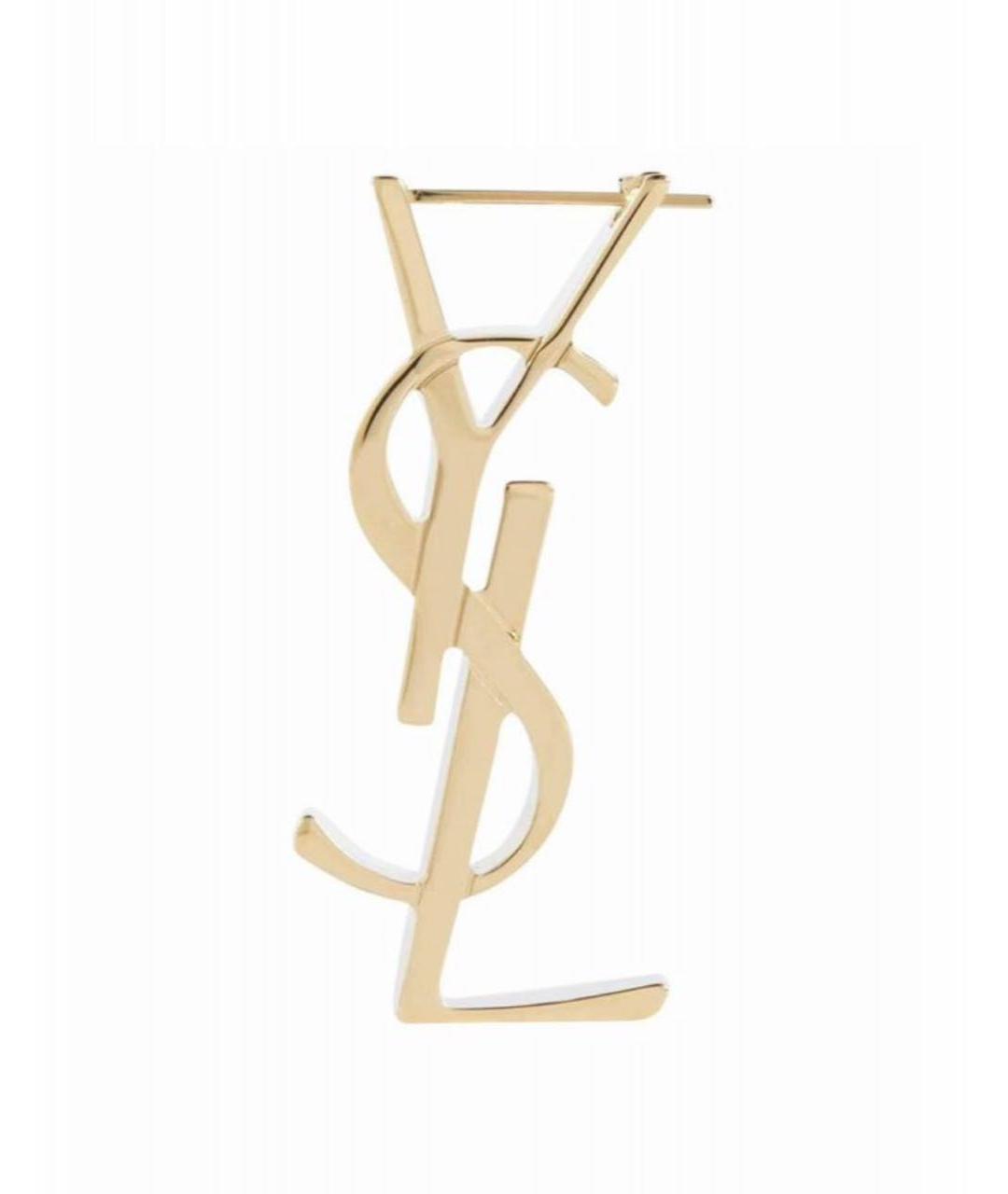 SAINT LAURENT Золотые латунные серьги, фото 1