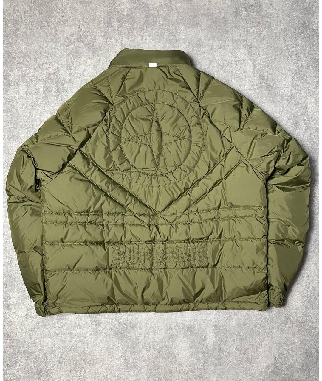 STONE ISLAND Хаки полиамидовый пуховик, фото 6