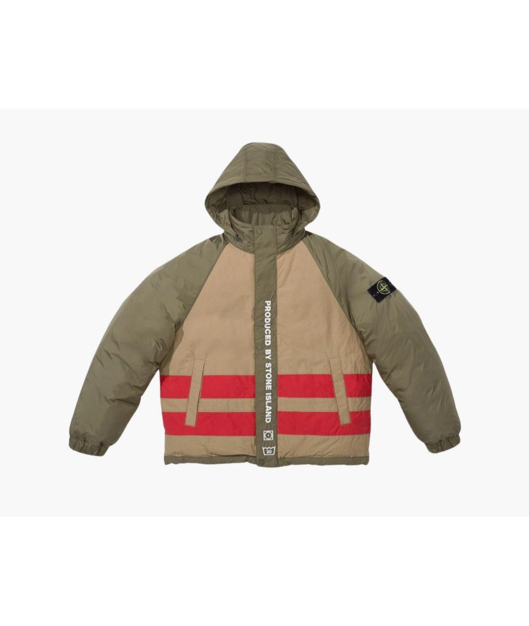 STONE ISLAND Хаки полиамидовый пуховик, фото 9