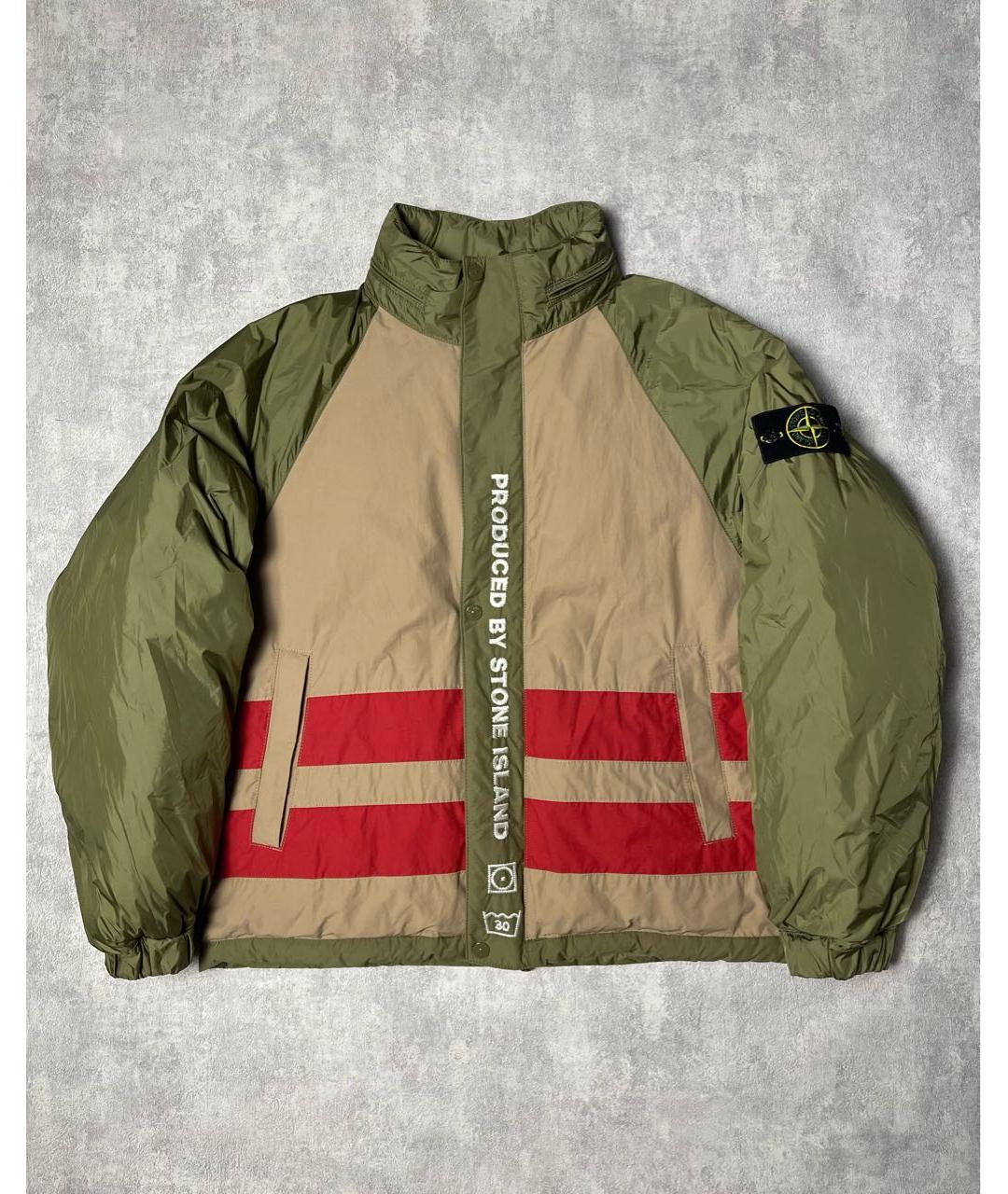 STONE ISLAND Хаки полиамидовый пуховик, фото 7