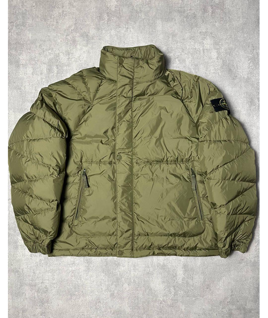 STONE ISLAND Хаки полиамидовый пуховик, фото 4