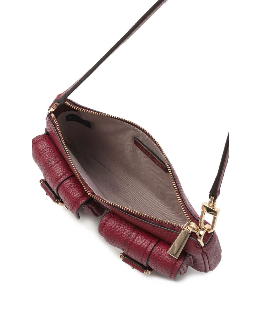 MICHAEL KORS Бордовая кожаная сумка с короткими ручками, фото 2