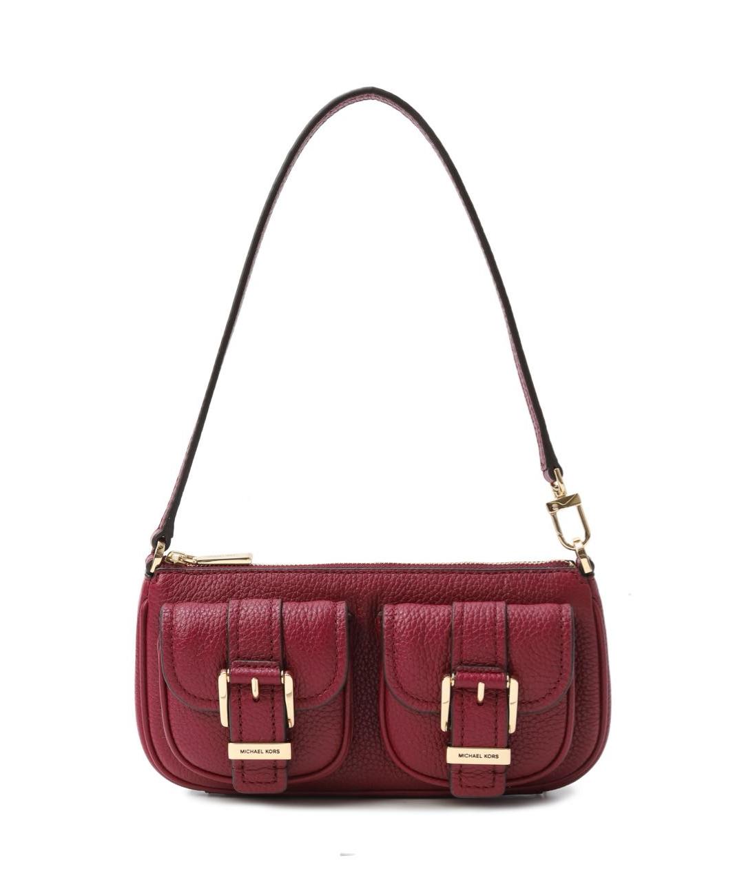 MICHAEL KORS Бордовая кожаная сумка с короткими ручками, фото 1
