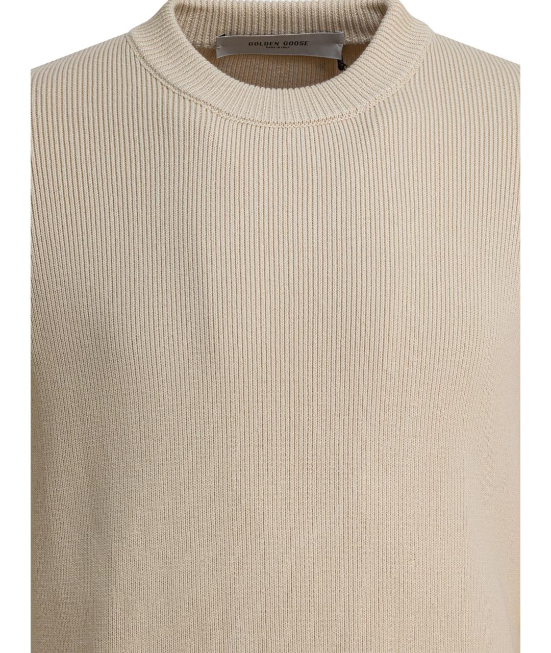 GOLDEN GOOSE DELUXE BRAND Бежевый хлопковый джемпер / свитер, фото 3
