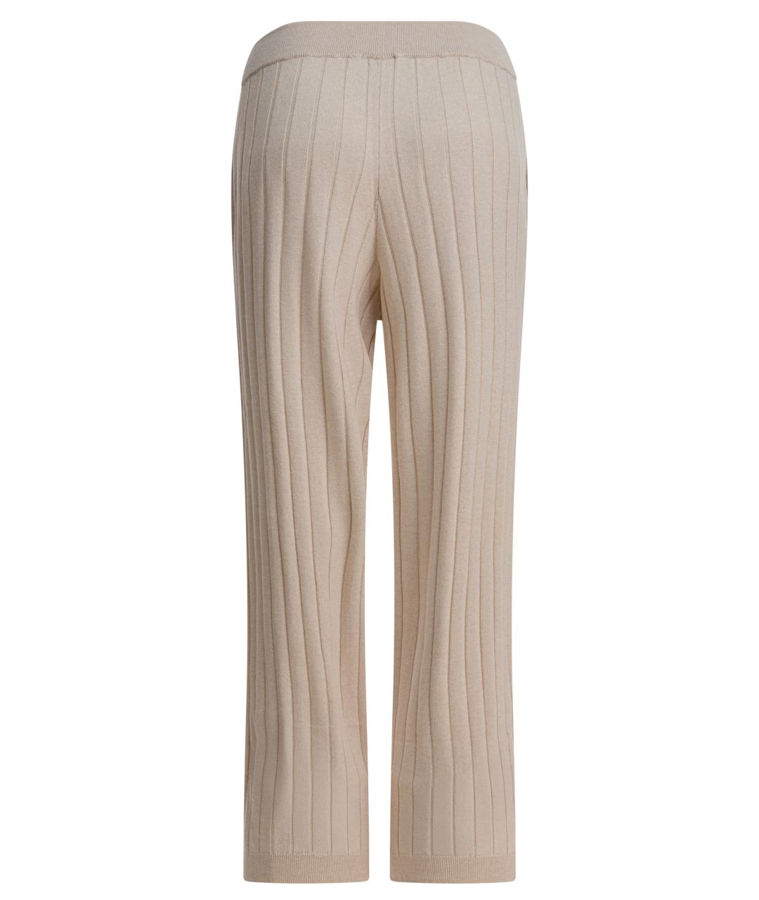 BRUNELLO CUCINELLI Бежевые кашемировые прямые брюки, фото 2