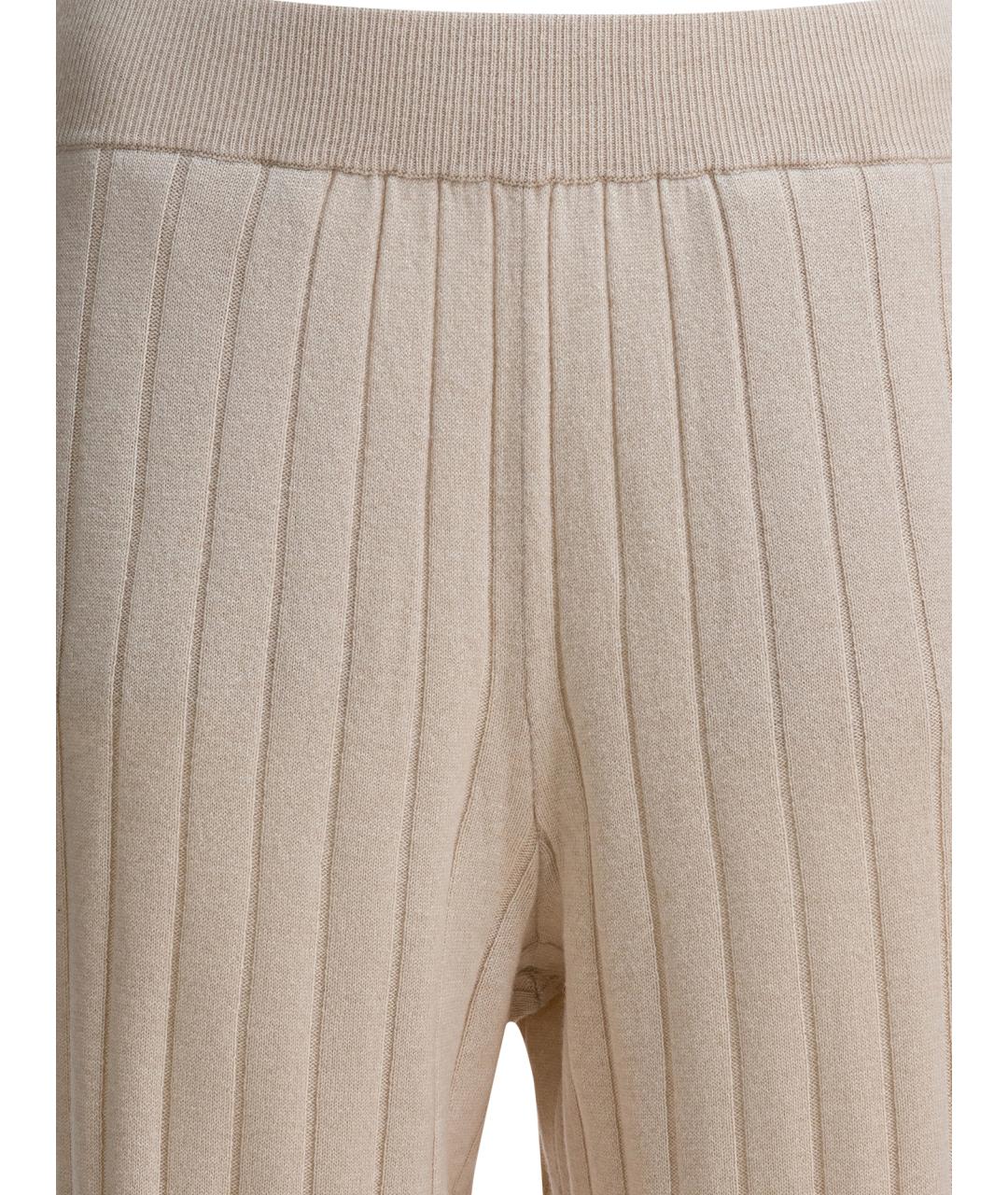 BRUNELLO CUCINELLI Бежевые кашемировые прямые брюки, фото 4