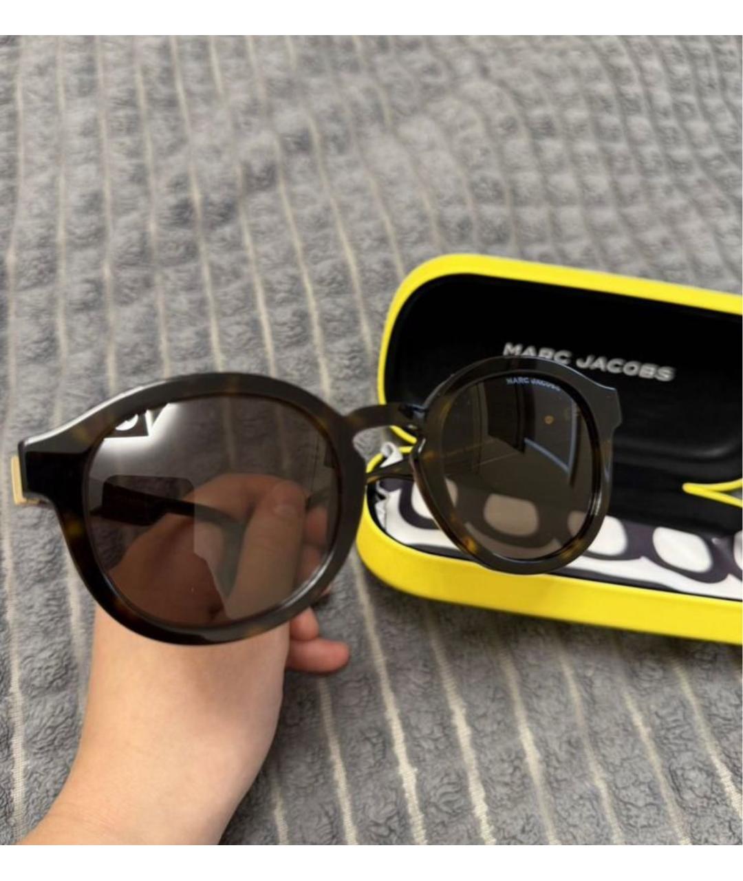 MARC JACOBS Коричневые пластиковые солнцезащитные очки, фото 3