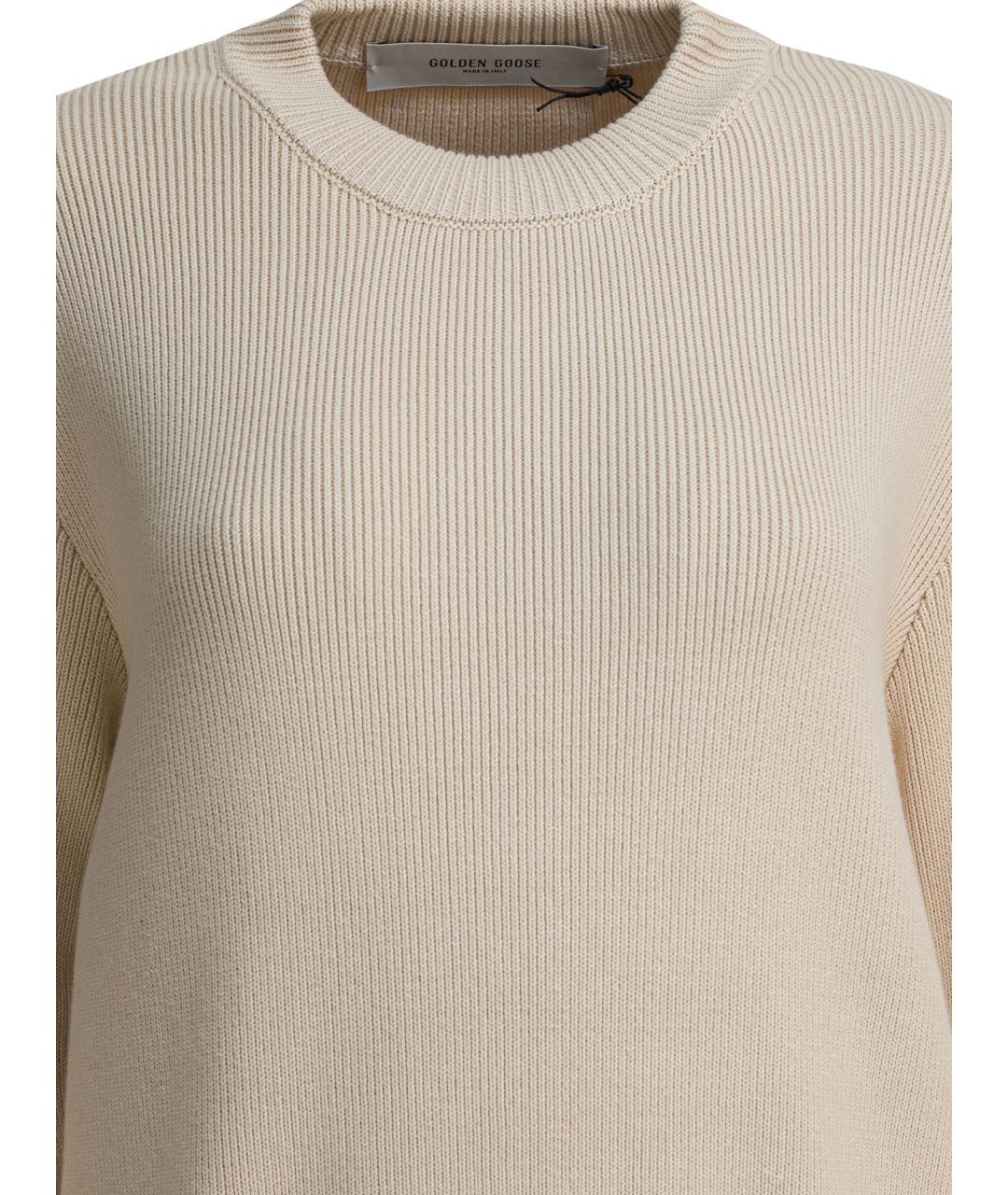 GOLDEN GOOSE DELUXE BRAND Бежевый хлопковый джемпер / свитер, фото 3