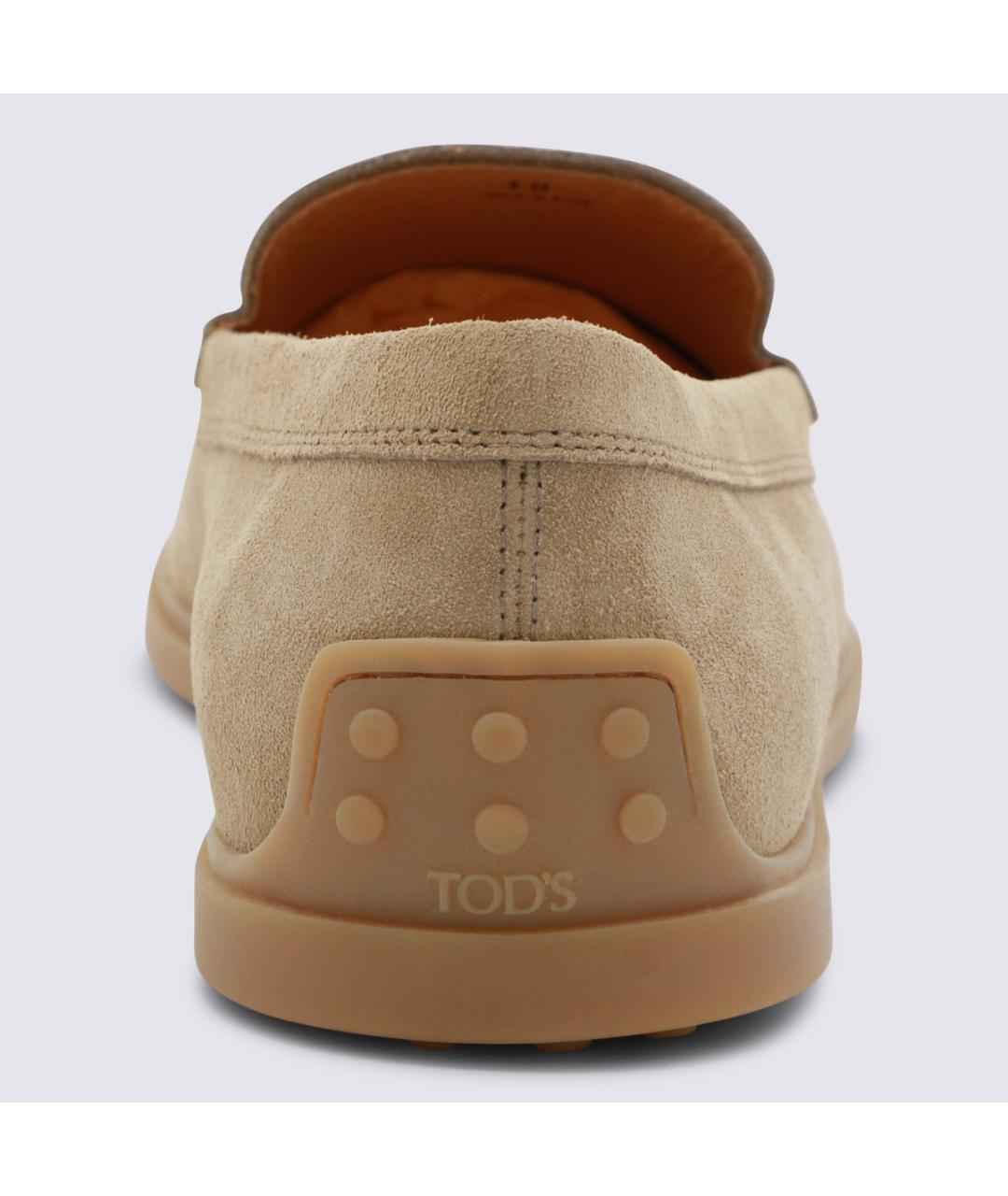 TOD'S Бежевые замшевые мокасины, фото 4