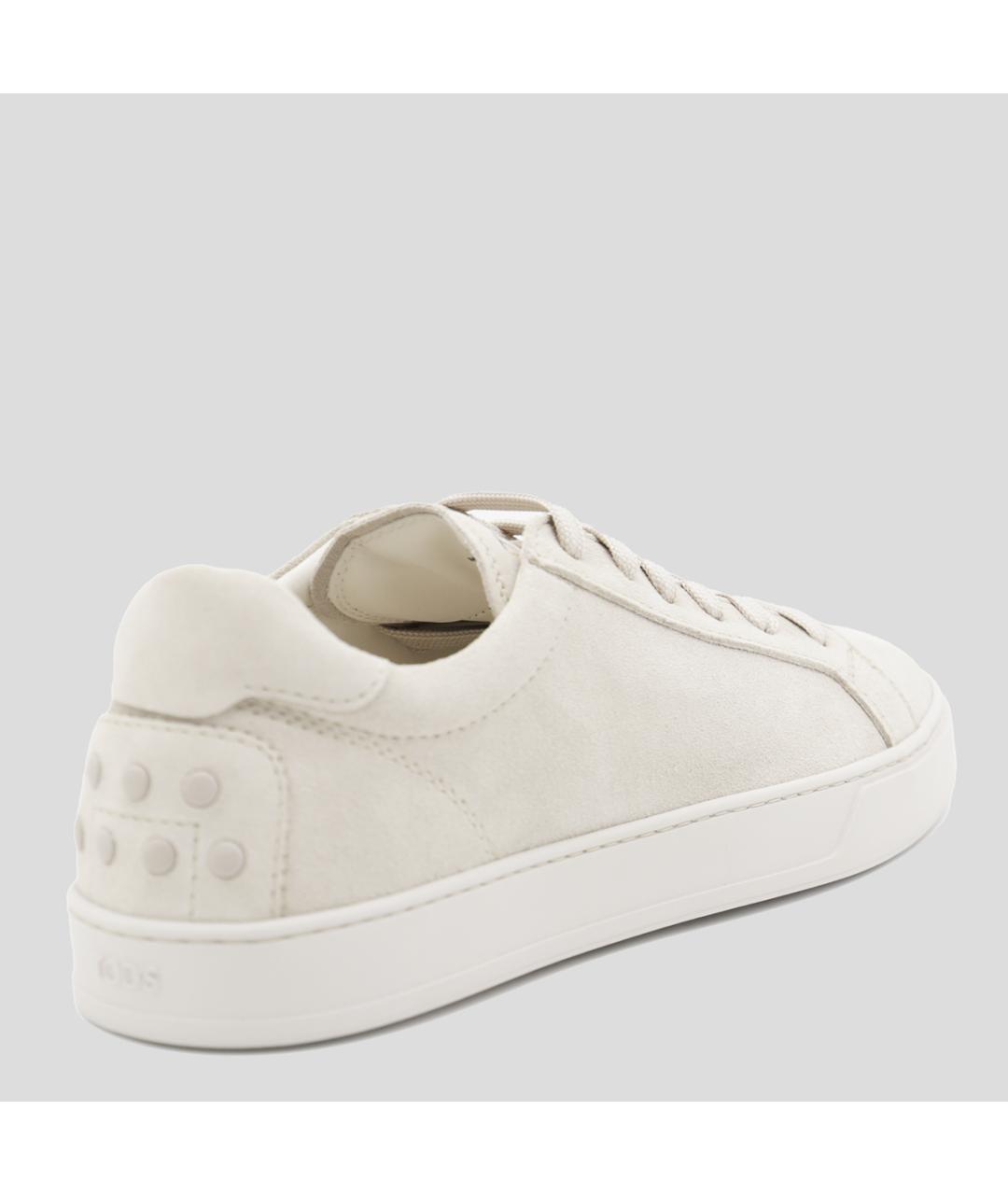 TOD'S Белые кожаные низкие кроссовки / кеды, фото 2