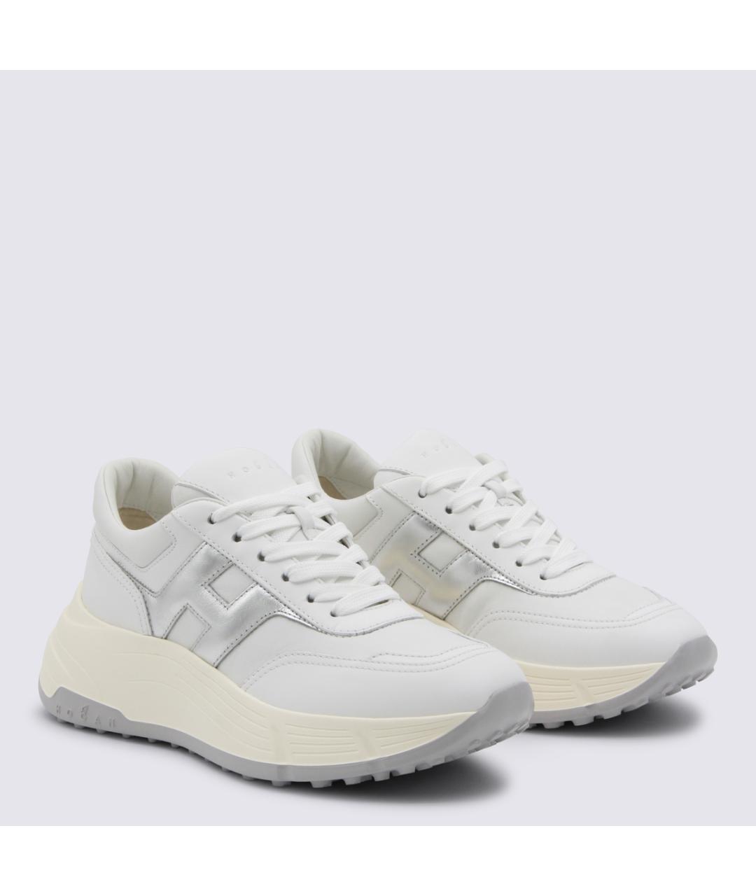 HOGAN Белые кожаные кроссовки, фото 2