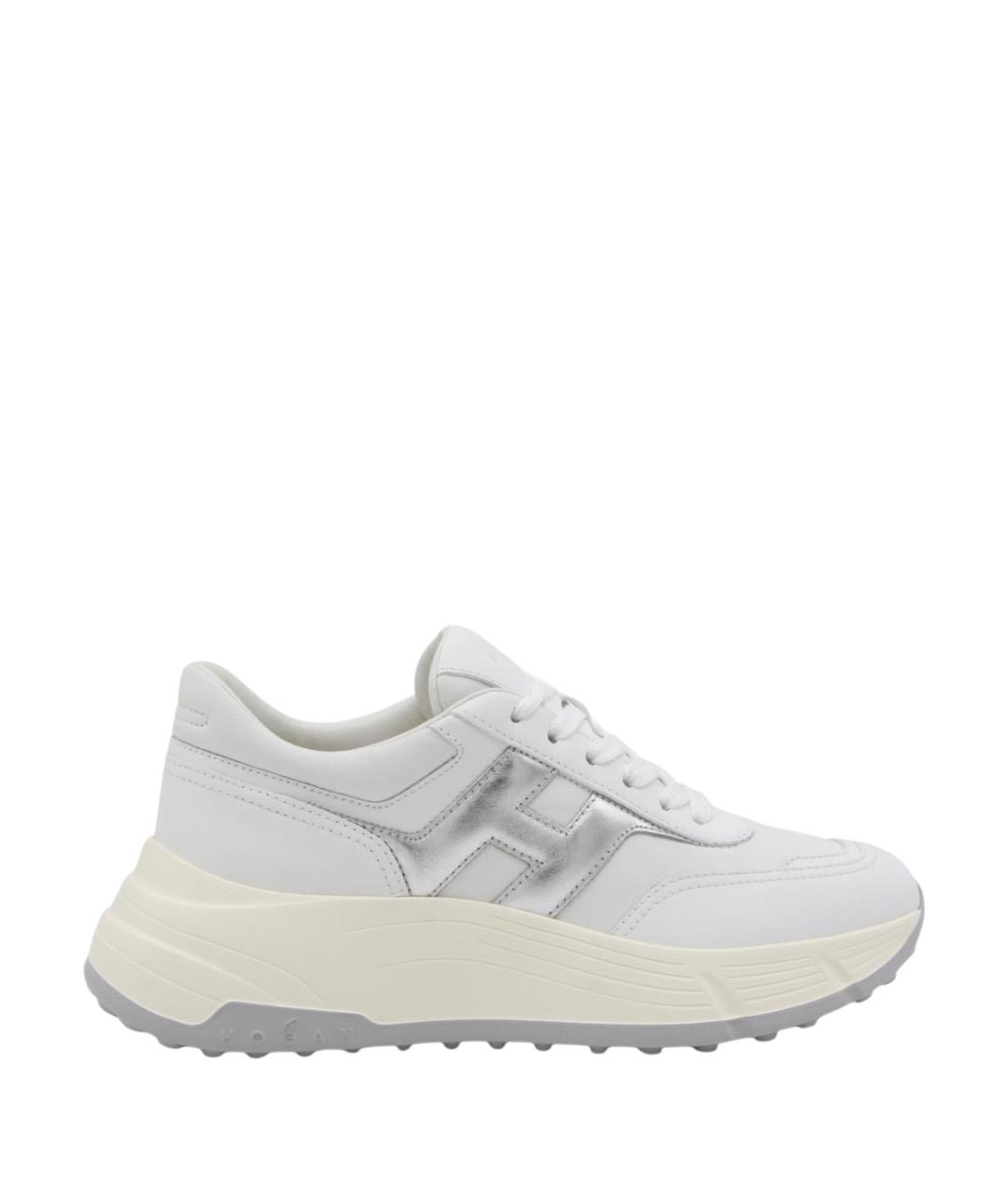 HOGAN Белые кожаные кроссовки, фото 1