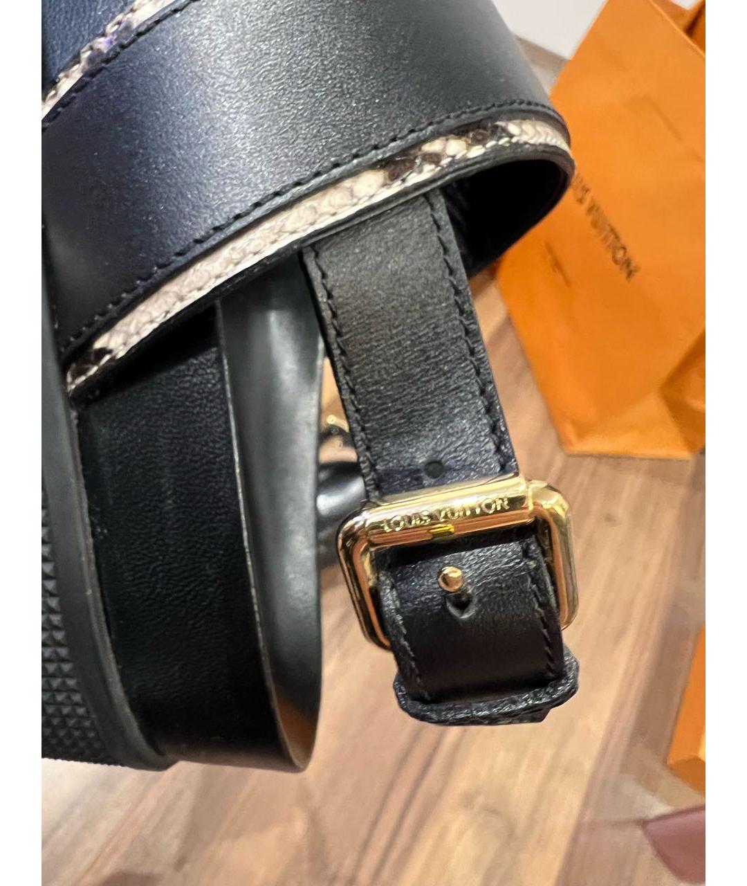 LOUIS VUITTON Черные сандалии из экзотической кожи, фото 4