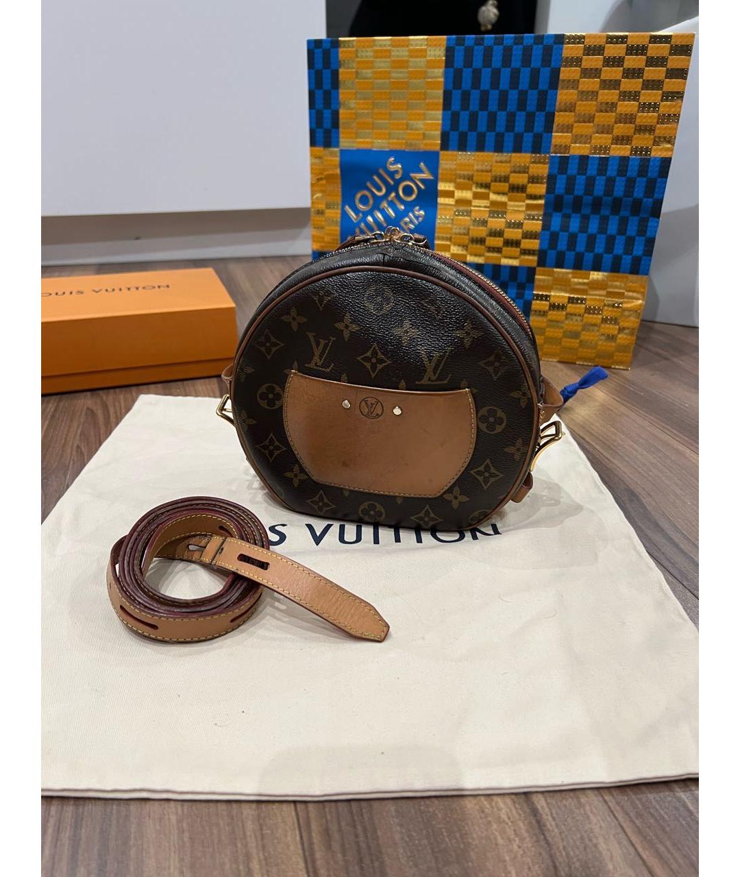 LOUIS VUITTON Коричневая кожаная сумка через плечо, фото 2