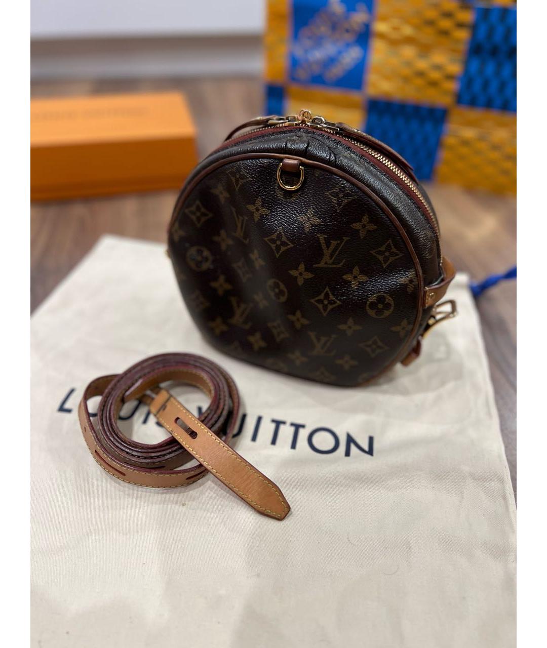 LOUIS VUITTON Коричневая кожаная сумка через плечо, фото 3