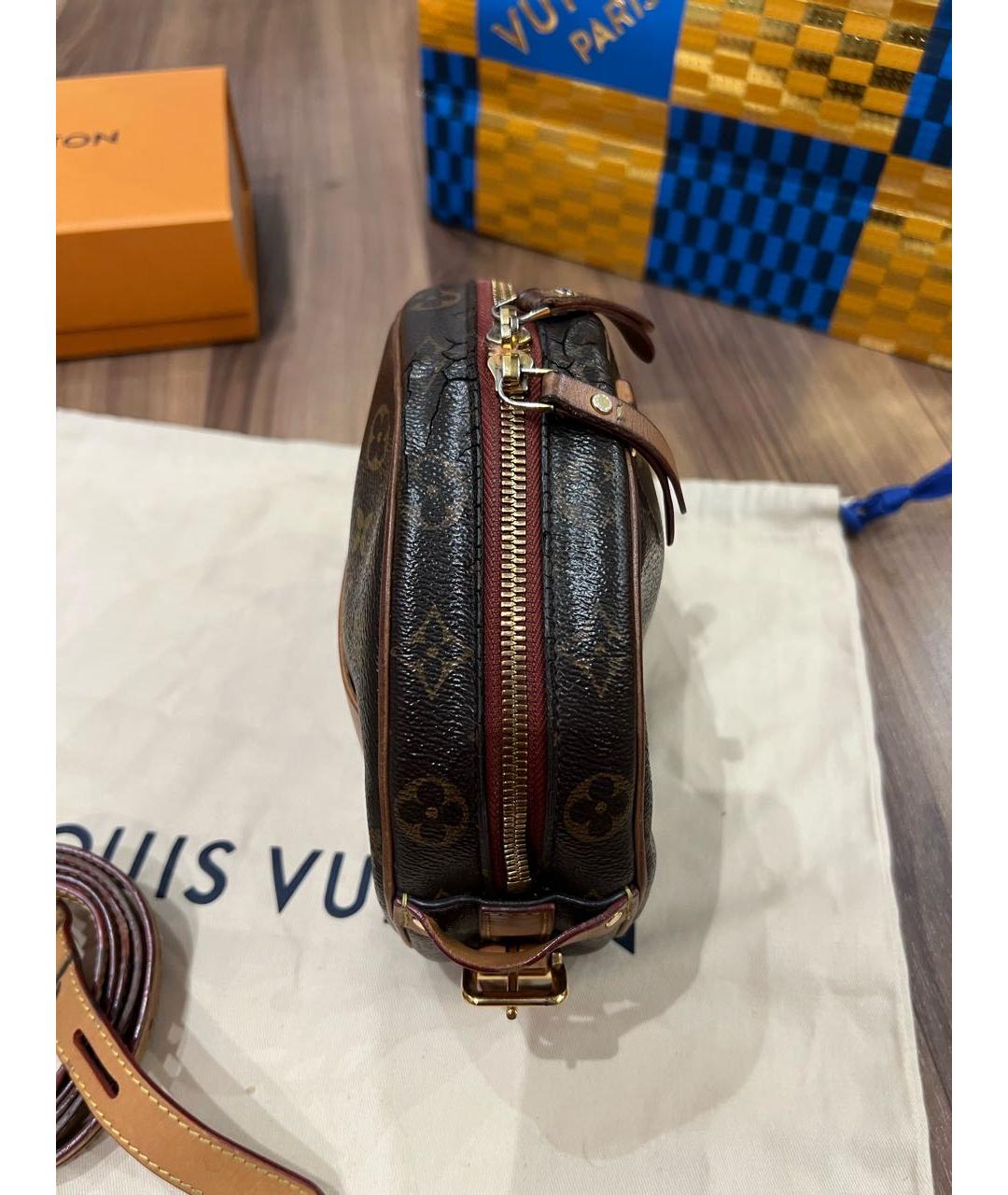 LOUIS VUITTON Коричневая кожаная сумка через плечо, фото 6