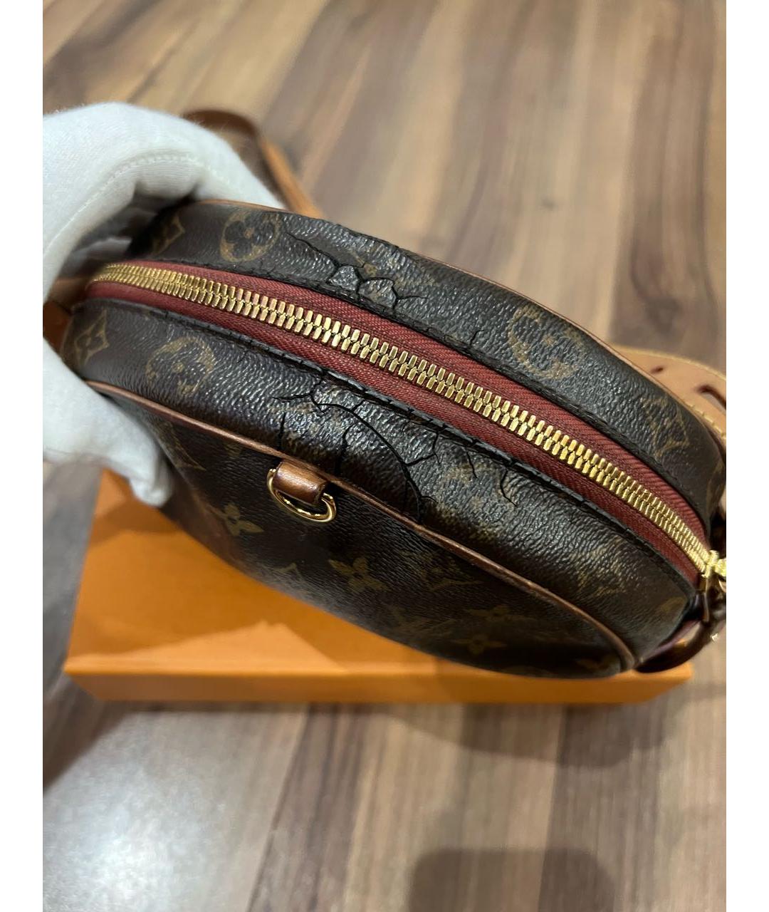 LOUIS VUITTON Коричневая кожаная сумка через плечо, фото 4