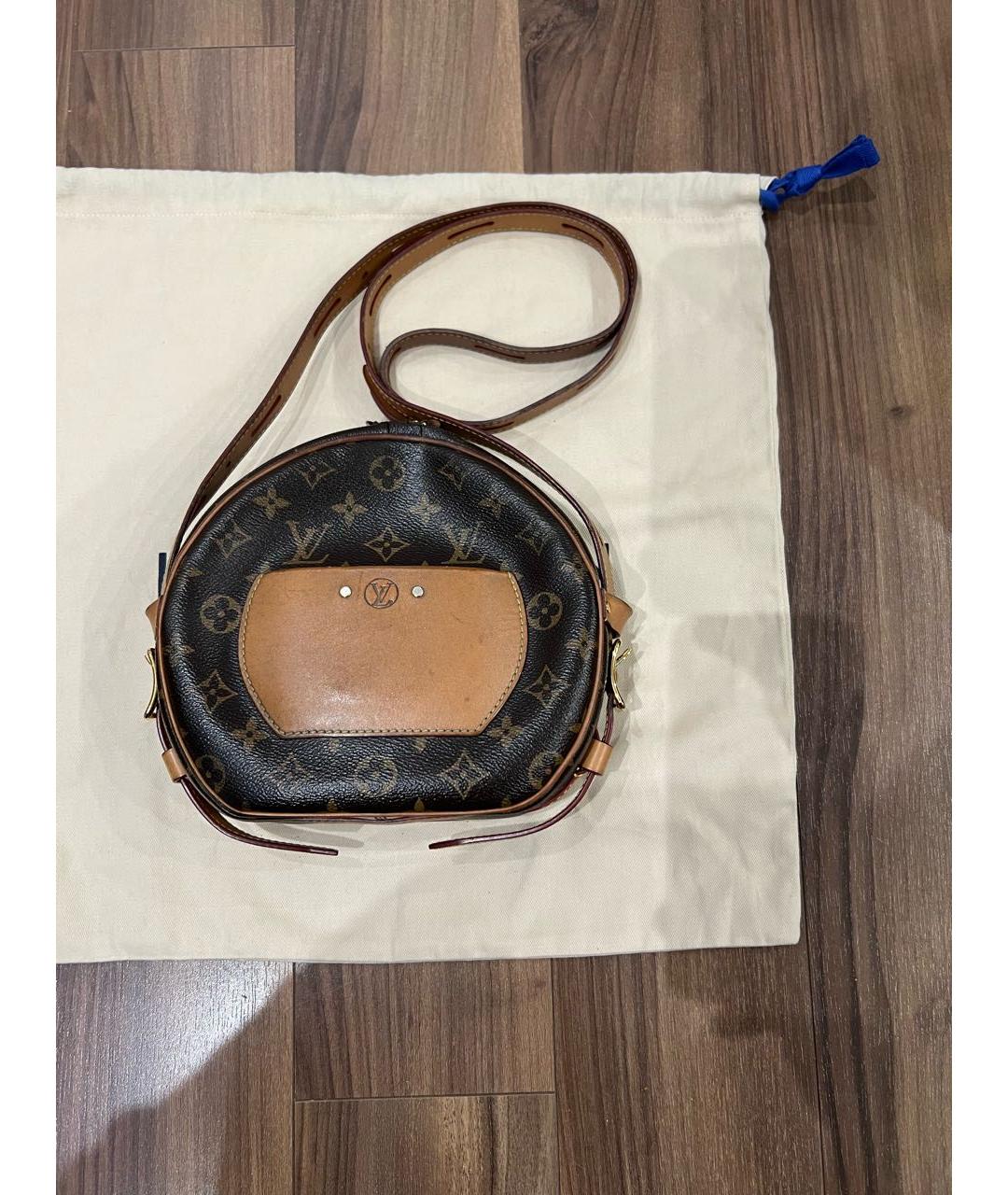 LOUIS VUITTON Коричневая кожаная сумка через плечо, фото 7