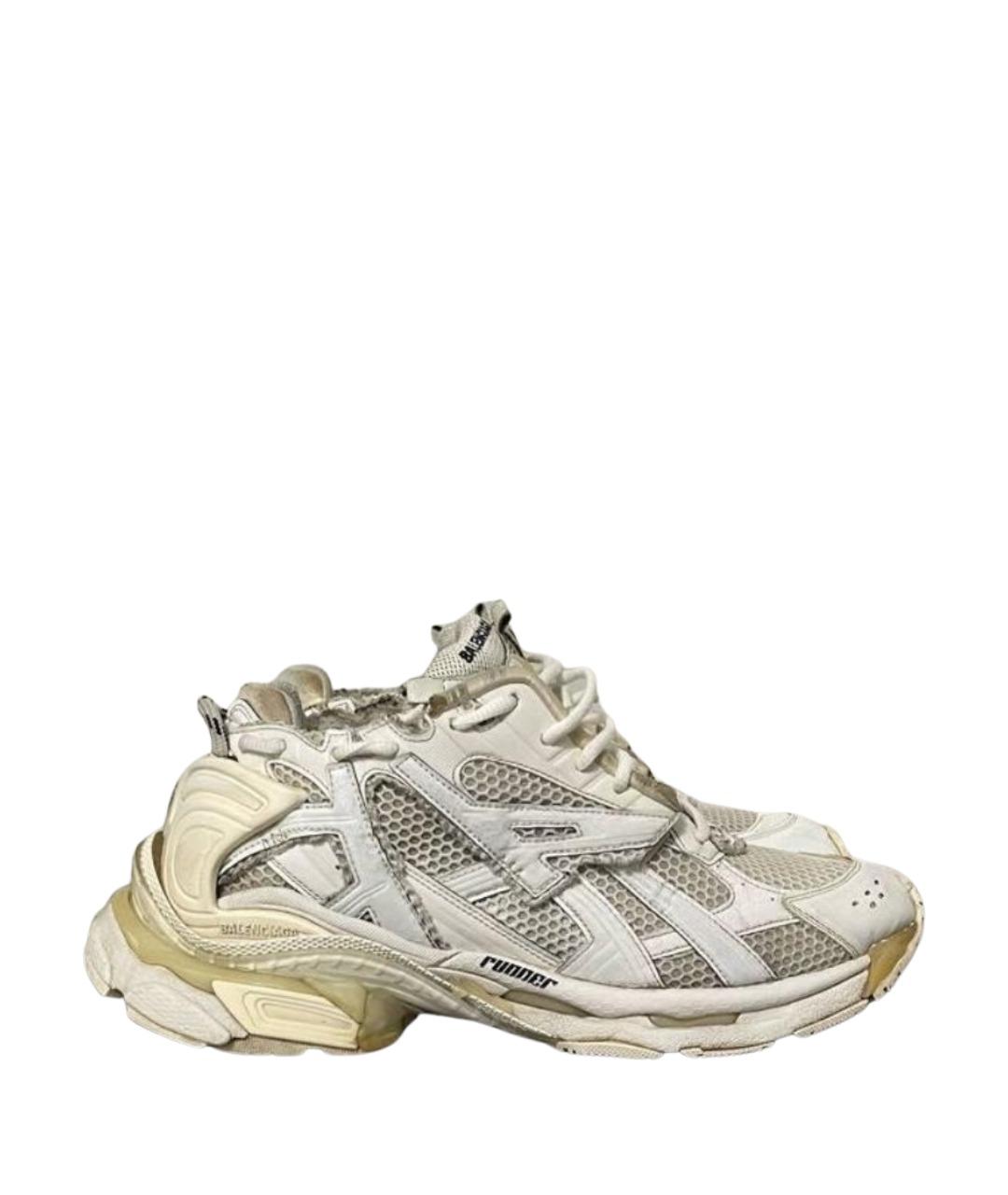 BALENCIAGA Белые текстильные низкие кроссовки / кеды, фото 1