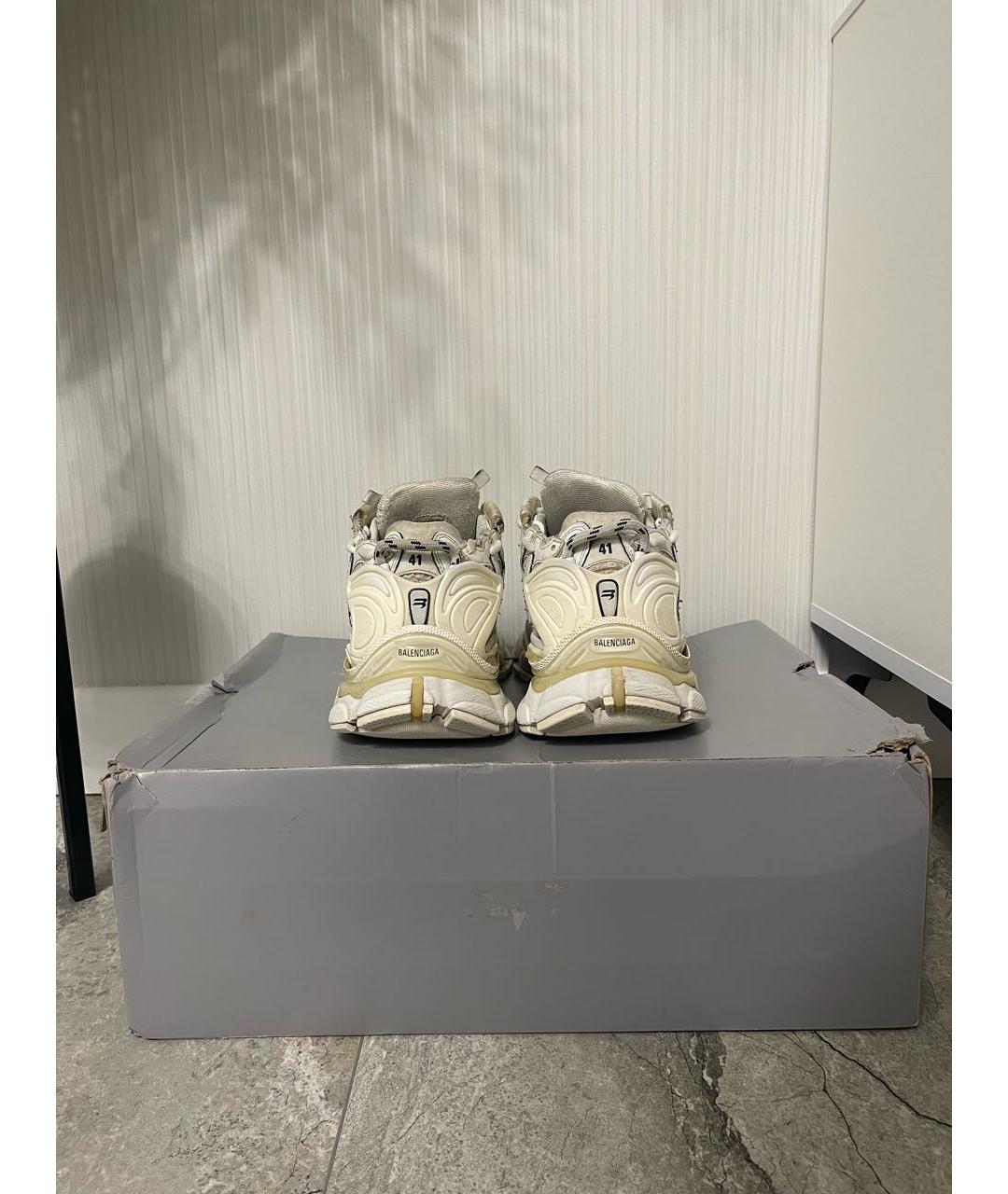 BALENCIAGA Белые текстильные низкие кроссовки / кеды, фото 3