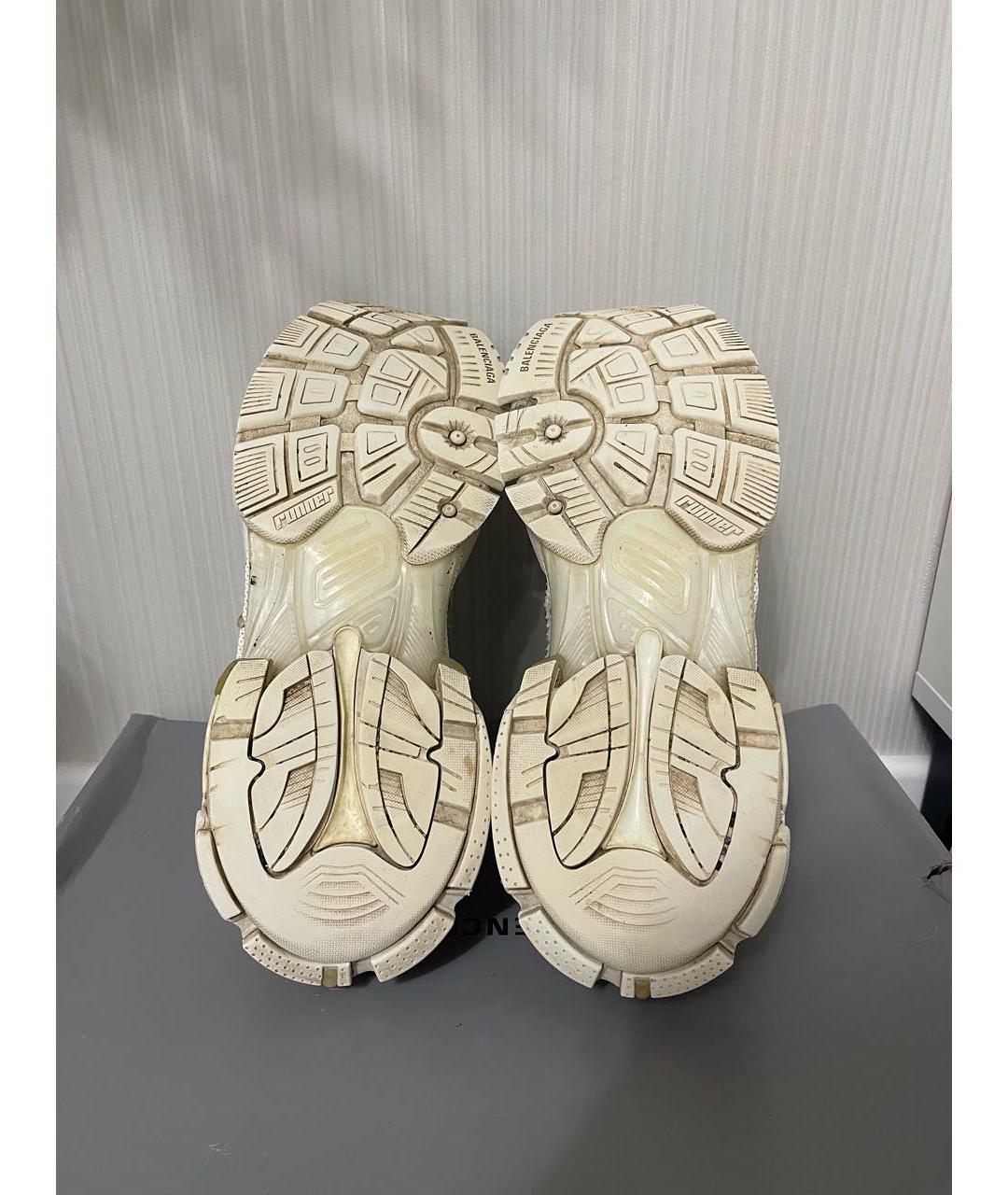 BALENCIAGA Белые текстильные низкие кроссовки / кеды, фото 4