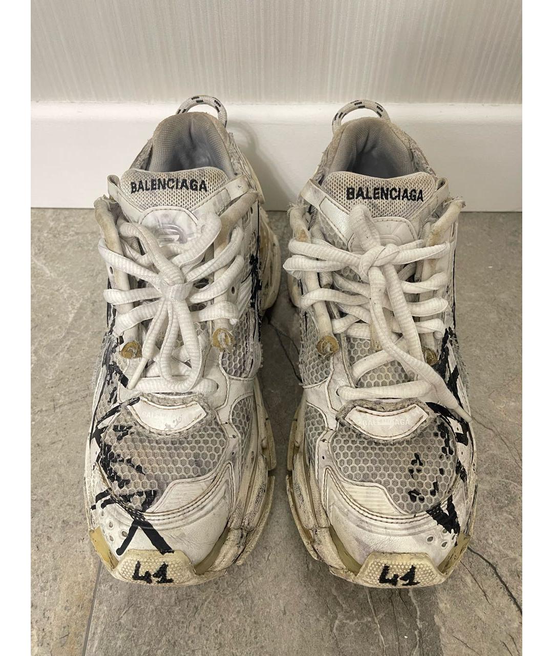 BALENCIAGA Белые текстильные низкие кроссовки / кеды, фото 2