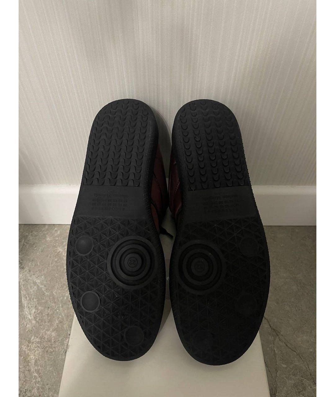 MAISON MARGIELA Бордовые текстильные низкие кроссовки / кеды, фото 5