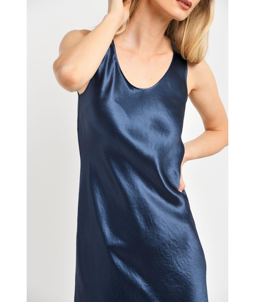 MAX MARA Темно-синее ацетатное вечернее платье, фото 4