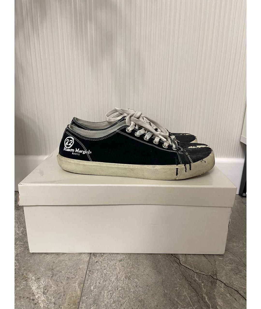 MAISON MARGIELA Черные низкие кроссовки / кеды, фото 6