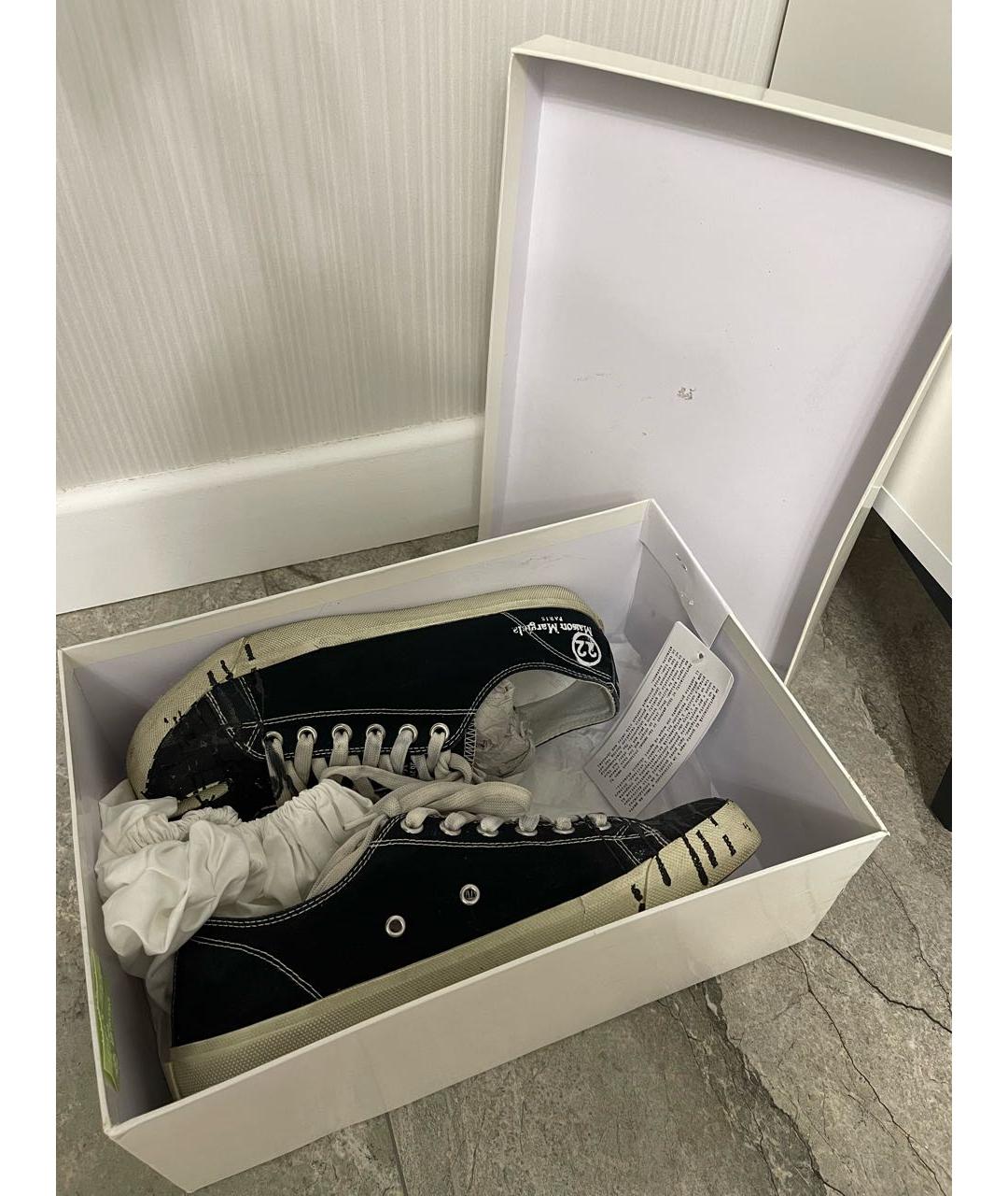 MAISON MARGIELA Черные низкие кроссовки / кеды, фото 2