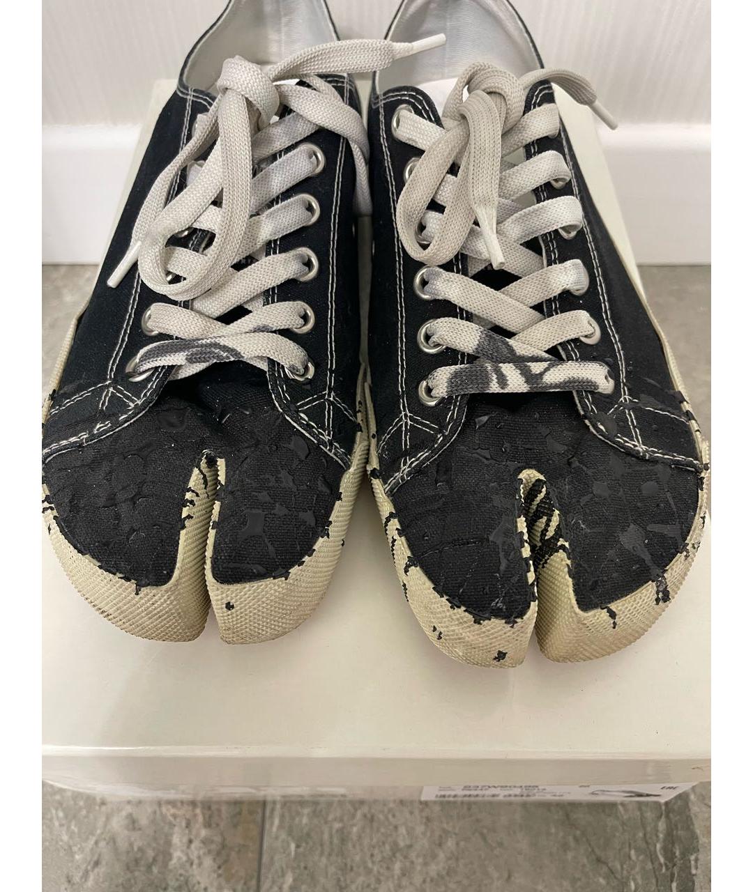 MAISON MARGIELA Черные низкие кроссовки / кеды, фото 4