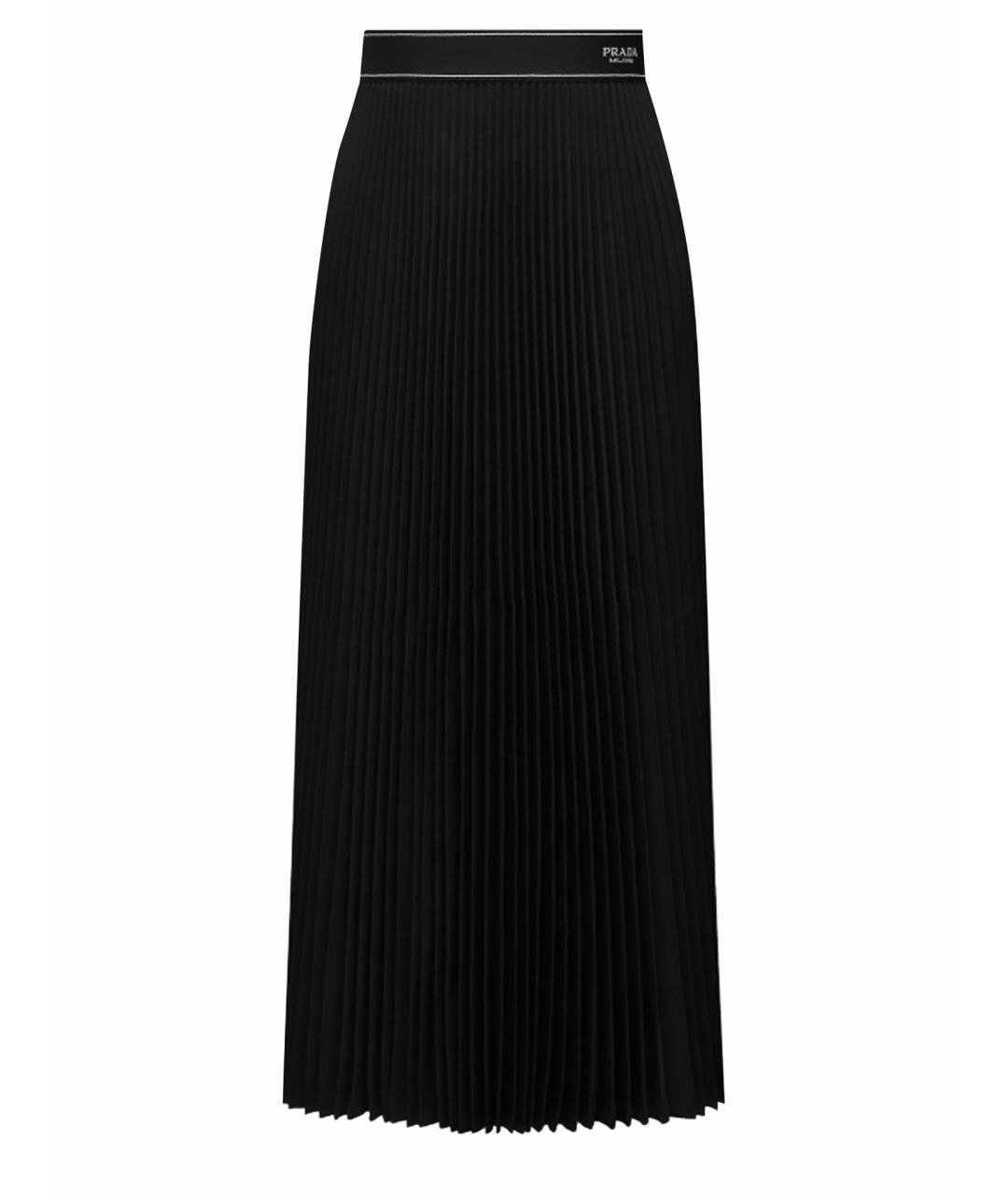PRADA Черная вискозная юбка макси, фото 1