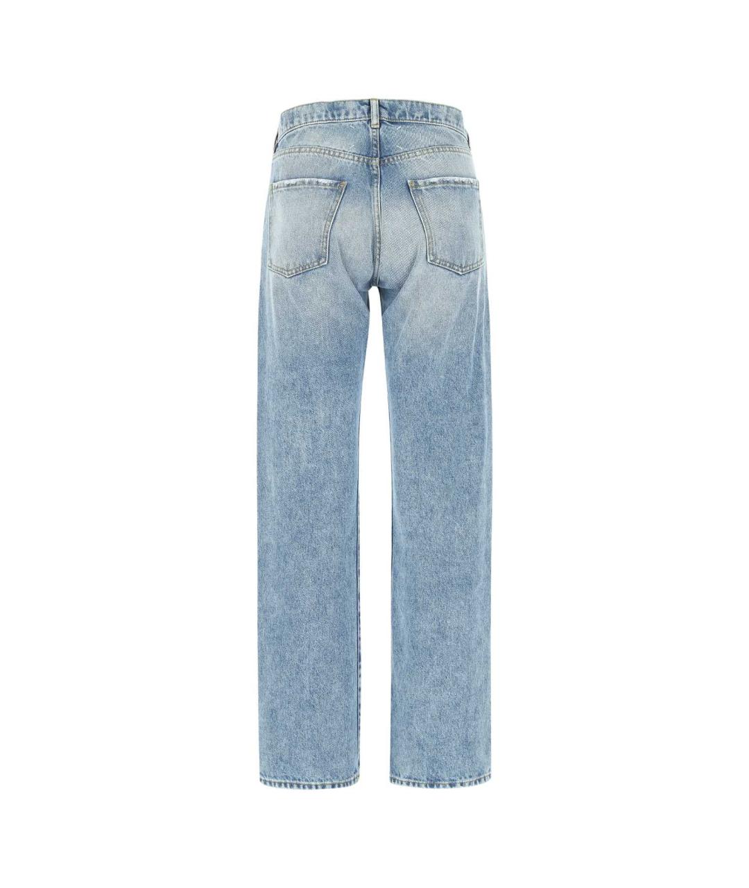 MAISON MARGIELA Голубые хлопковые прямые джинсы, фото 2