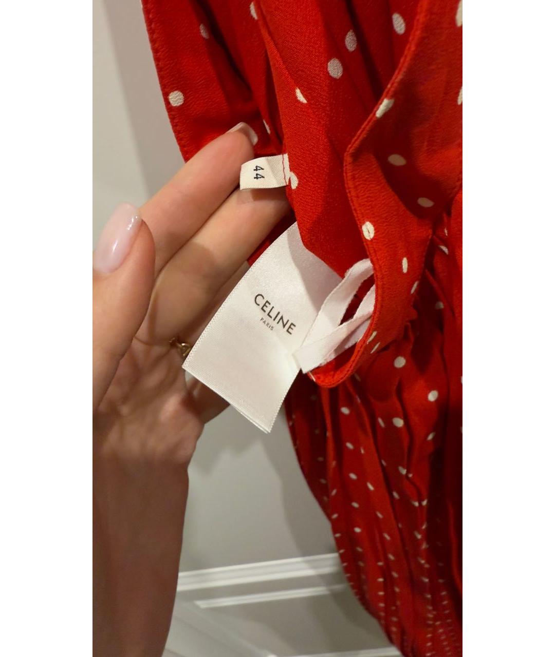 CELINE Красная вискозная юбка макси, фото 4
