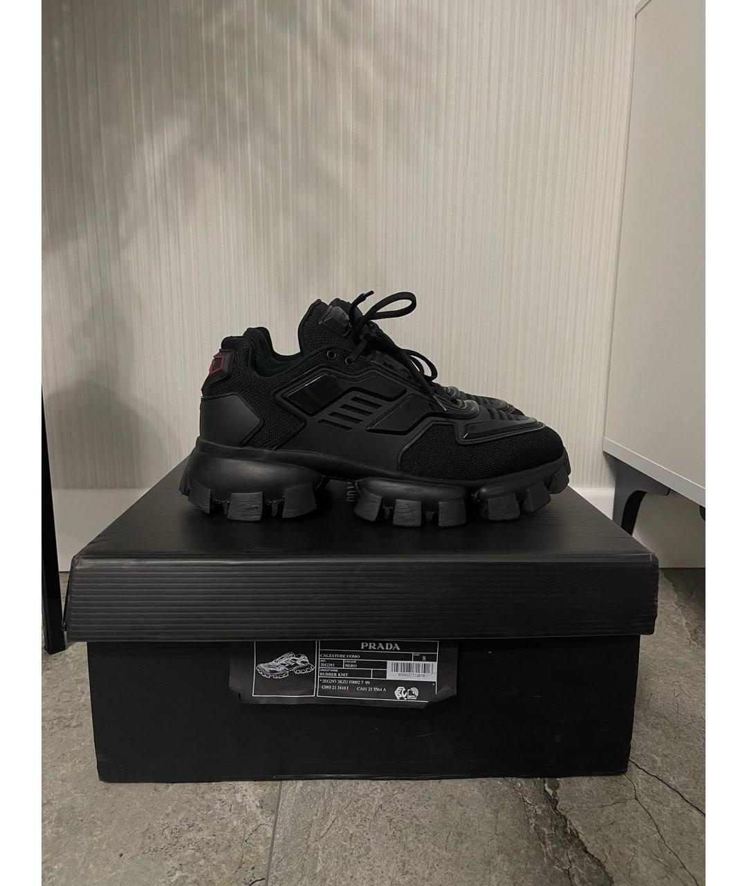 PRADA Черные резиновые низкие кроссовки / кеды, фото 7