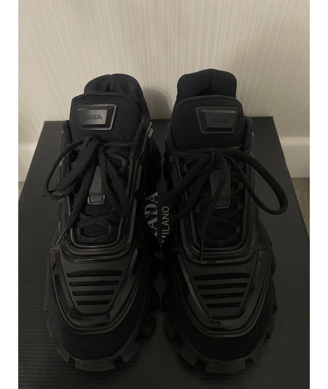 PRADA Черные резиновые низкие кроссовки / кеды, фото 2