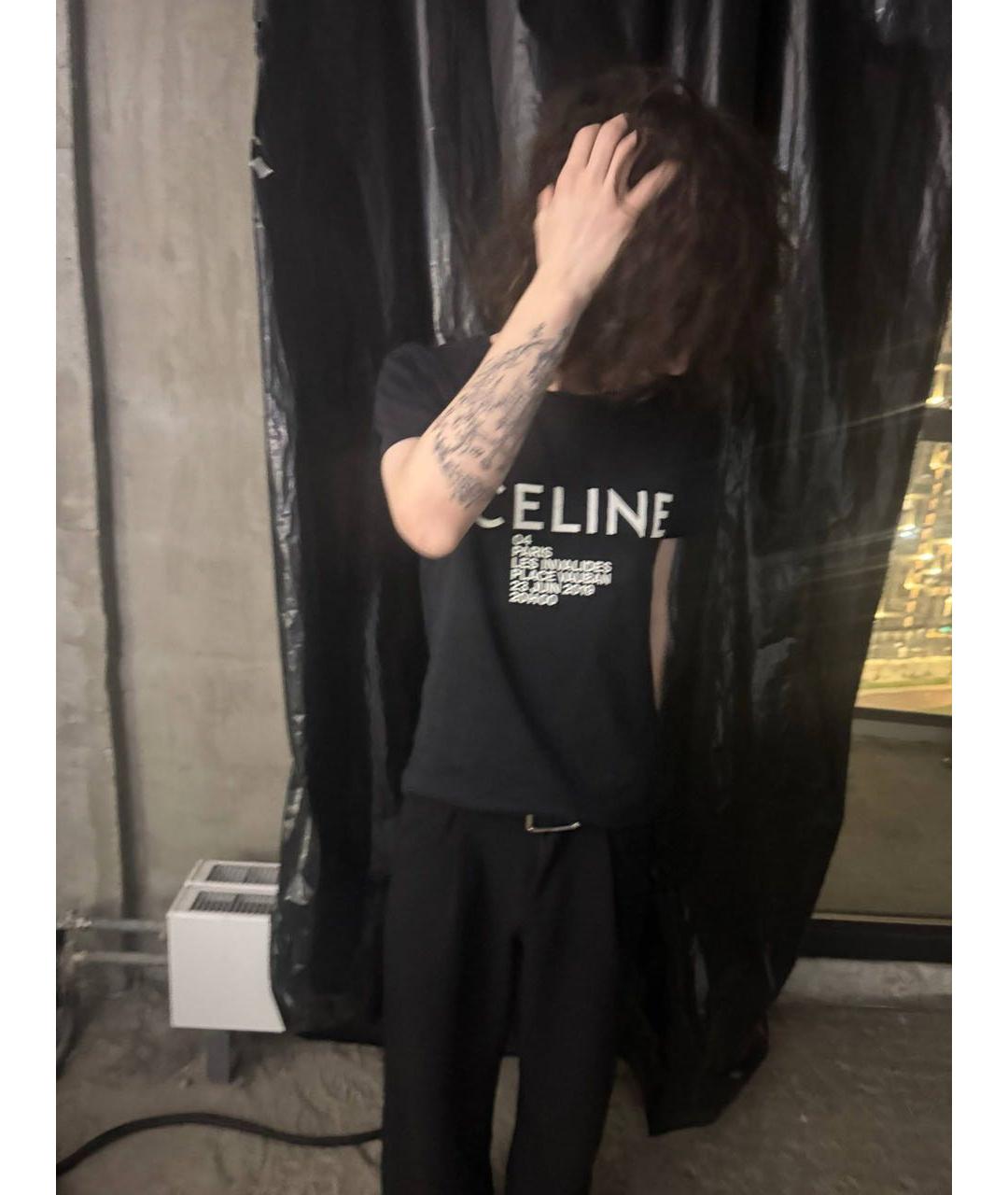 CELINE Черная футболка, фото 5