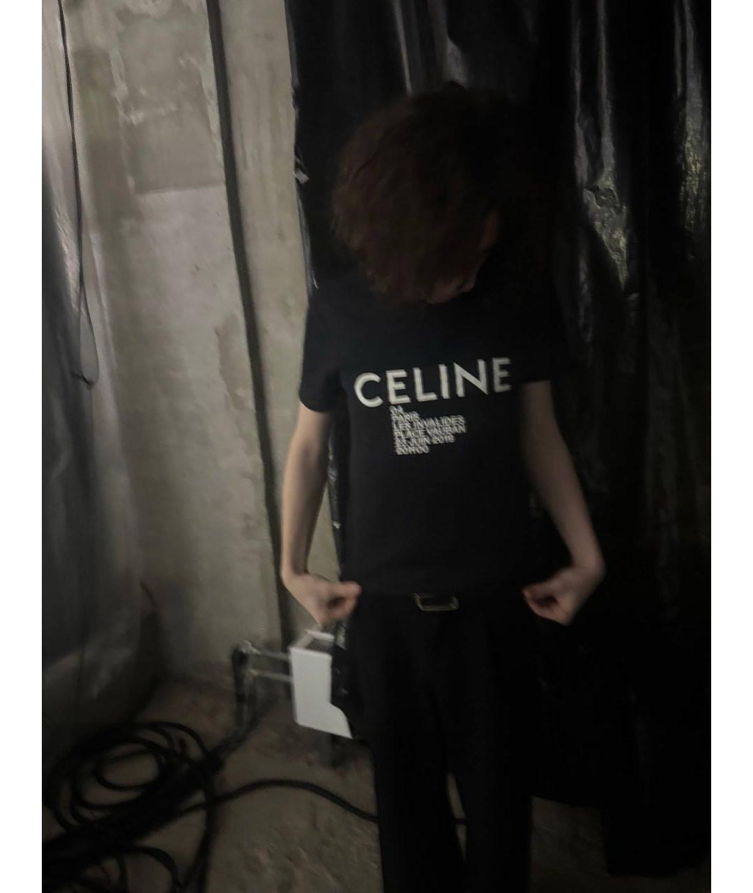 CELINE Черная футболка, фото 4