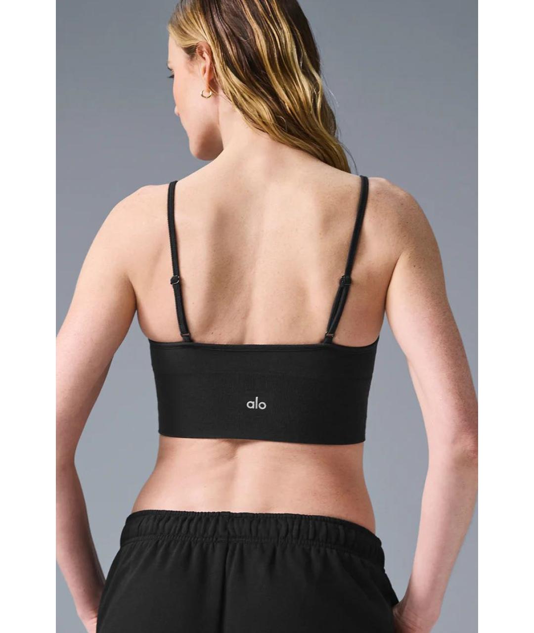 ALO YOGA Черная майка, фото 3
