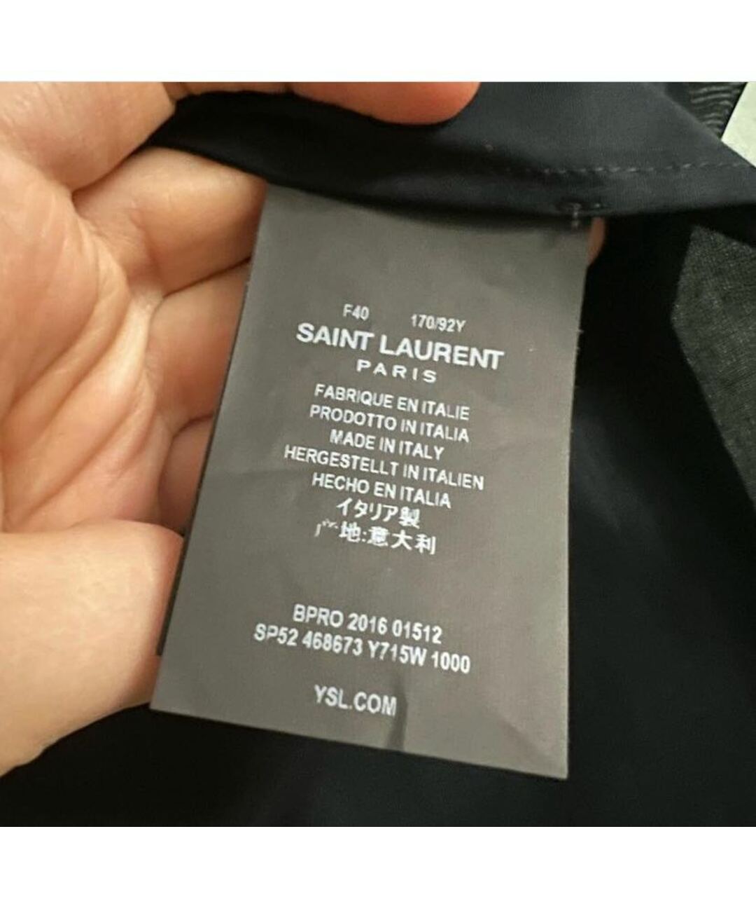 SAINT LAURENT Черная хлопковая рубашка, фото 4