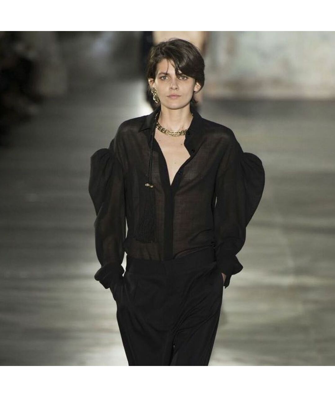 SAINT LAURENT Черная хлопковая рубашка, фото 2