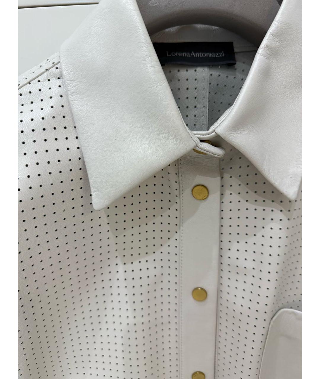 LORENA ANTONIAZZI Белая кожаная рубашка, фото 3