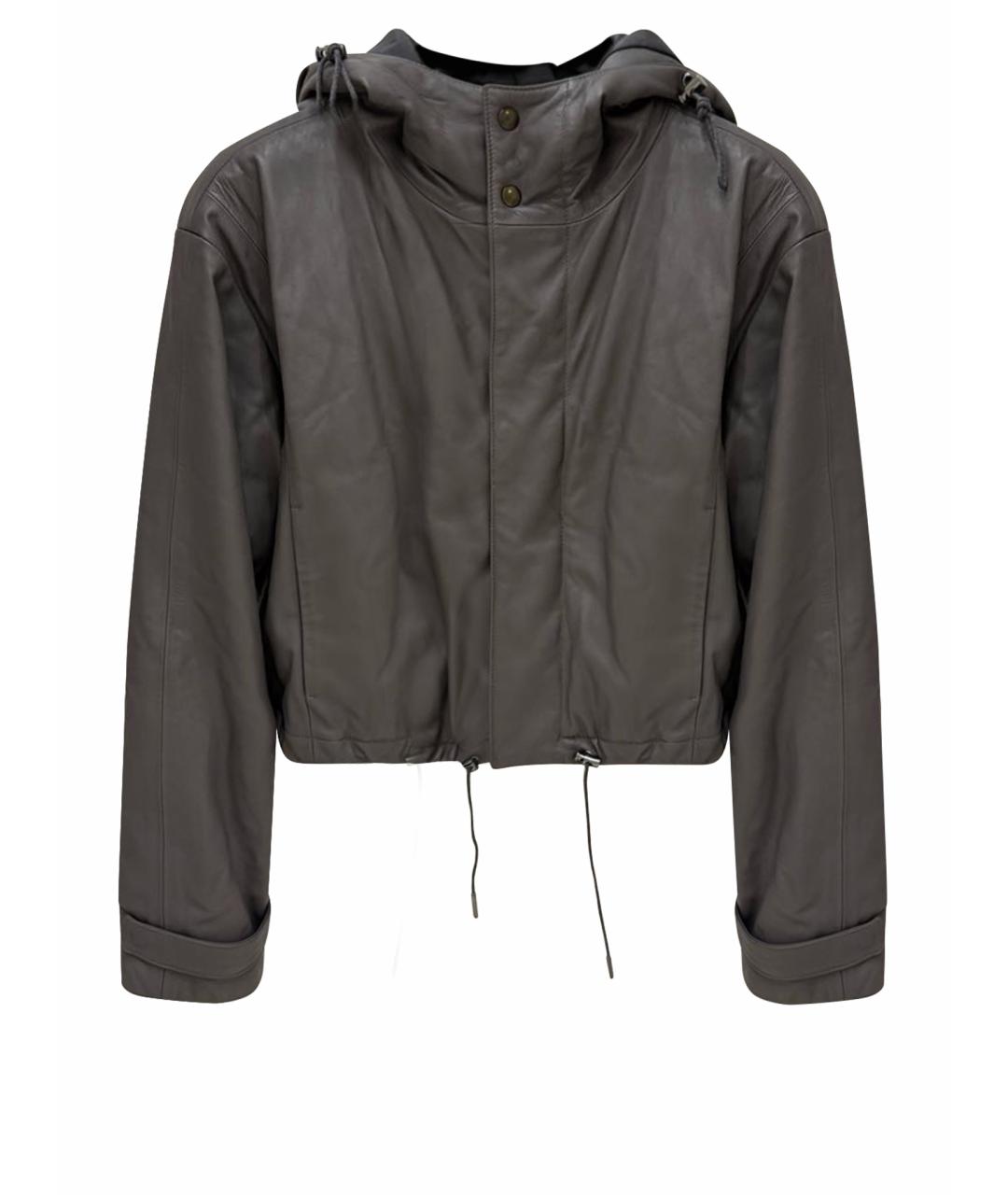 FABIANA FILIPPI Антрацитовая кожаная куртка, фото 1