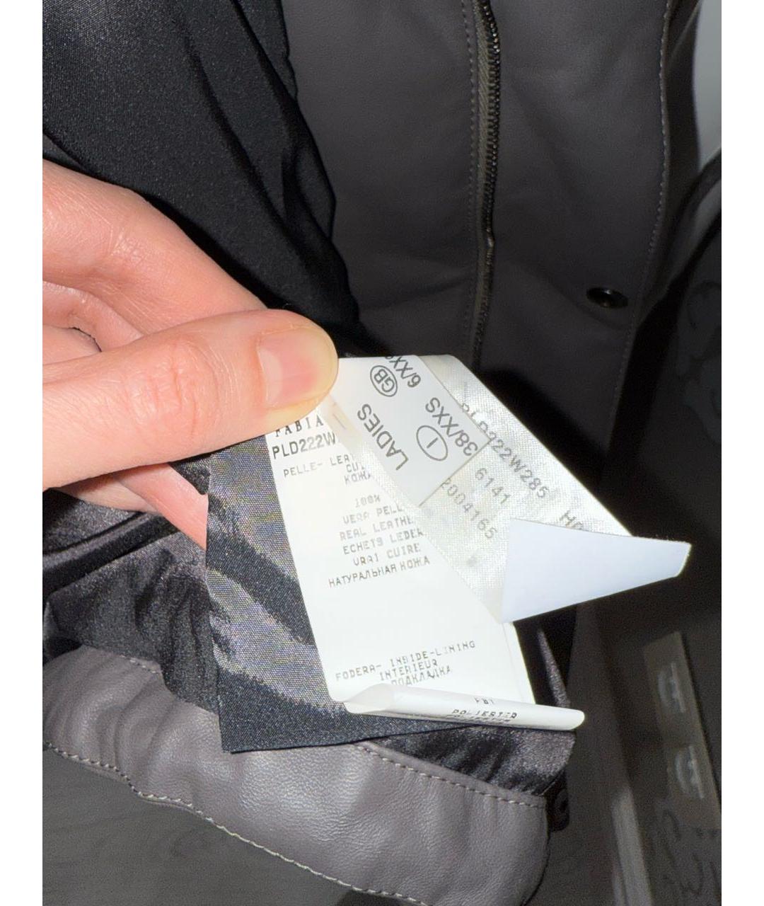 FABIANA FILIPPI Антрацитовая кожаная куртка, фото 5