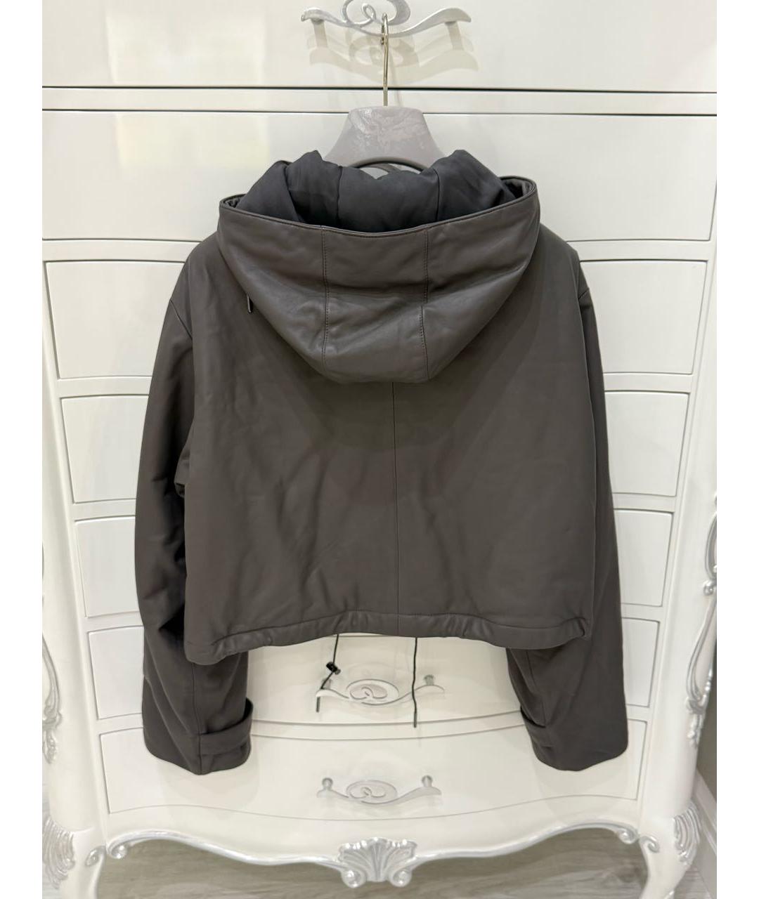 FABIANA FILIPPI Антрацитовая кожаная куртка, фото 2