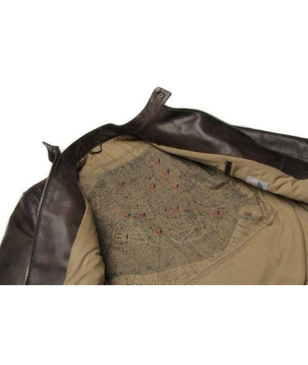 EDWIN Коричневая кожаная куртка, фото 3