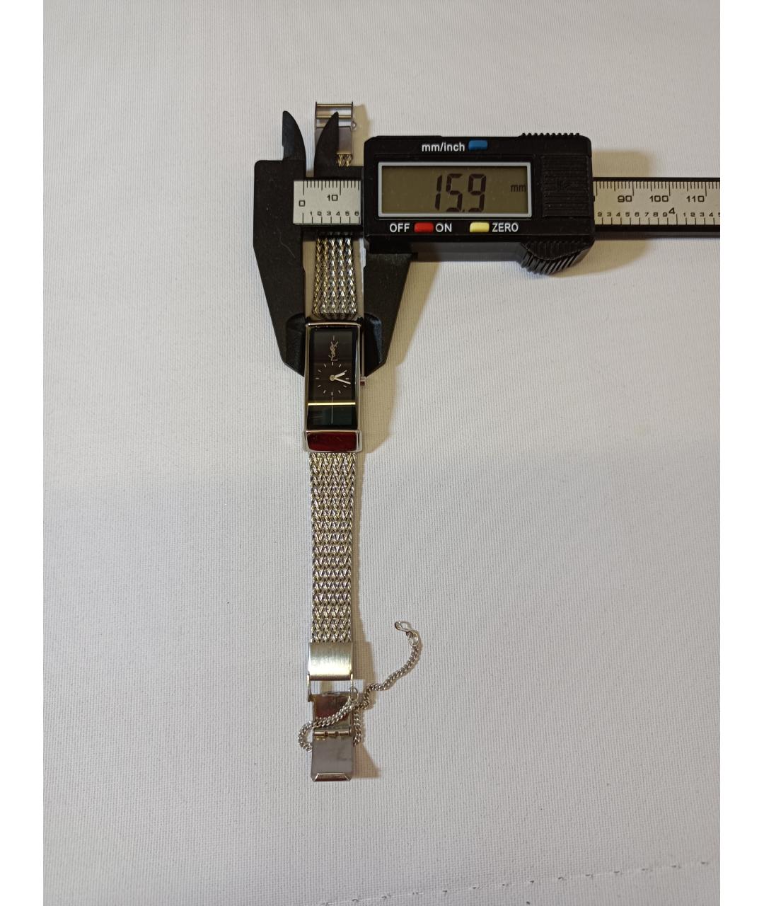 SAINT LAURENT Серебряные металлические часы, фото 6